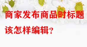 商家發(fā)布商品時標題該怎樣編輯